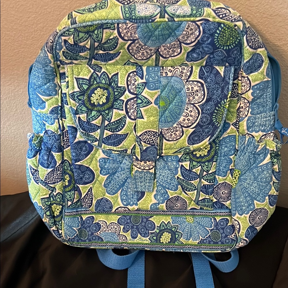 Floral Blue and Green Backpack